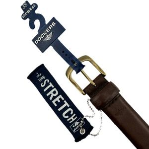 Dockers Brown Leather Stretch Belt
